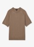 Brook T-shirt van merino wol met ronde hals - Bruin