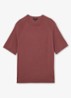 Brook T-shirt van merino wol met ronde hals - Donkerrood