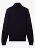 Caine fijngebreide trui van merino wol met col - Navy / Blauw