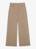 Carmen high waist wide fit broek in linnenblend - Beige