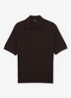 Chelmsford ribgebreide polo van wol - Chocoladebruin