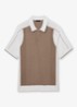 Claremont polo met structuur - Camel