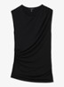 Dani mouwloze top met gedrapeerd detail - Black / Zwart