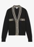 Danni fijngebreid vest met knoop detail - Zwart