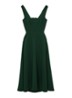 DINA Waisted Cut-Out Twill Midi Dress - Donkergroen