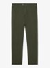 Dobby straight fit chino van katoen - Bronsgroen