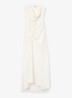 Dorota midi jurk met watervalhals - Wit