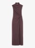 Dylan midi jurk met split - Bruin