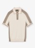 Elmers regular fit polo met colour blocking - Creme