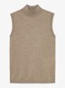 Evelyn mouwloze top in merino wolblend - Beige