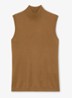 Evelyn mouwloze top in merino wolblend - Olijfgroen