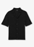 Grafton fijngebreid overhemd van merino wol - Black / Zwart