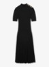 Harriet gebreide midi jurk met plooien - Black / Zwart