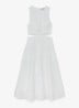 HAZEL Linen-Cotton Cut-Out Midi Dress - Wit