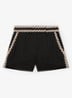 High waist straight fit korte broek van linnen - Black / Zwart