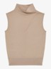 Honey top van wol met col - Beige