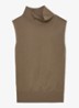 Honey top van wol met col - Khaki Green / Groen