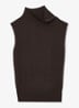 Honey top van wol met col - Chocolate Brown / Bruin