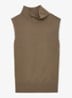 Honey top van wol met col - Khaki Green / Groen