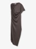 Kenzie asymmetrische gedrapeerde midi-jurk - Taupe