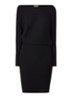 Lara off shoulder midi jurk met ribstructuur - Zwart