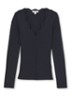 Lara ribgebreide trui met crochet detail - Blauw
