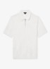 Leigham regular fit polo met halve rits - Gebroken wit