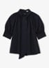 Lerina blouse met sjaalkraag - Blauw