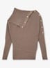 Lexi ribgebreide top met geknoopt detail - Taupe