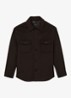 Liam overshirt in wolblend met borstzakken - Donkerbruin
