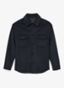 Liam overshirt in wolblend met borstzakken - Airforce Blue / Blauw