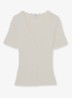 Marcy ribgebreide top met V-hals - Wit