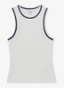 Matilda tanktop met ribstructuur - Wit