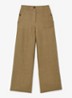 Petite Ashby high waist loose fit pantalon met steekzakken - Khaki