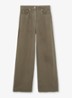 Petite Carmen high waist wide fit pantalon in linnenblend - Khaki