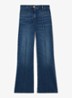 PETITE CLAUDE Pintuck-Detail Flared Jeans - Donkerblauw