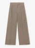 Petite Mila high waist wide fit pantalon van linnen - Bruin