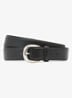 Pierce riem van leer met structuur - Black / Zwart