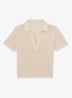 Pippa regular fit polo met opengewerkt dessin - Creme