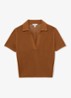 Pippa regular fit polo met opengewerkt dessin - Oranje