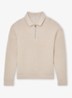 Prop ribgebreide trui met halve rits - Beige