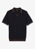 Redmire regular fit polo van merino wol - Donkerblauw