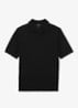 Regular fit fijngebreide polo van wol - Black / Zwart