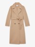 Rene mantel in wolblend met strikceintuur - Camel