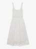 Rite ribgebreide midi jurk met cut-out detail - Wit