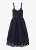 Rite ribgebreide midi jurk met cut-out detail - Donkerblauw