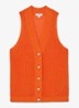 Robin grofgebreid gilet van linnen - Oranje