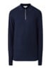 Roman fijngebreide pullover met halve rits - Donkerblauw
