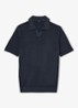 Rook regular fit polo met structuur - Navy / Blauw