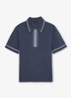 ROTHWELL Tipped Half-Button Knitted Polo Shirt - Donkerblauw